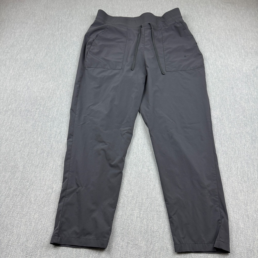 Nike Pants Womens Large Gray Dri Fit 24" Bliss Lux Training Gym Jogger Wide Leg
